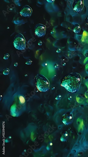 Blue green raindrop water ripple illustration poster background