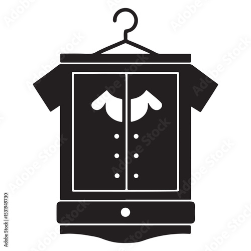 closet organizer icon silhouette vector illustration set
