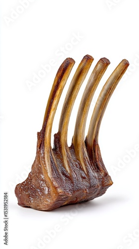 Delicious rack of lamb with crispy ribs, perfect for gourmet dishes and fine dining.