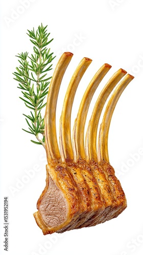 Succulent rack of lamb with fresh rosemary, perfect for gourmet meals and special occasions.