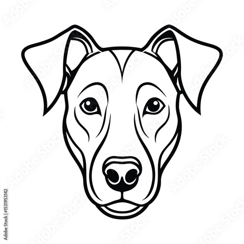 Dog head isolated on white background. Vector illustration for your design.