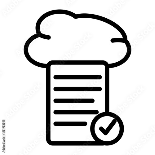 Cloud Skills Vector Line Icon Design