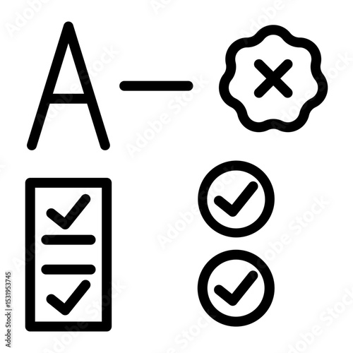 True/False Test Vector Line Icon Design