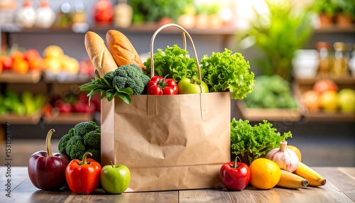 Grocery bag full of produce