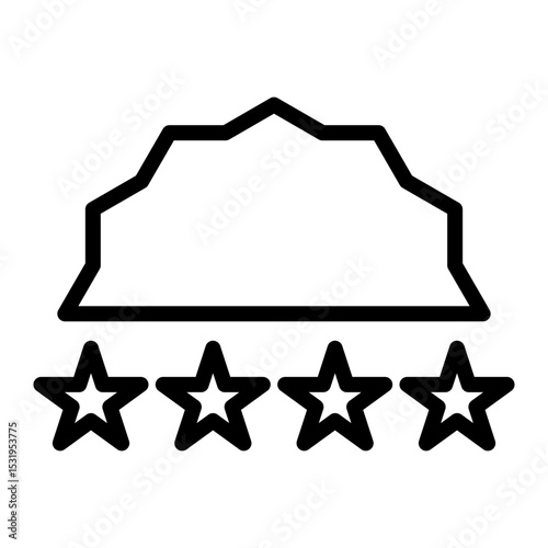 Skill Level Badge Vector Line Icon Design