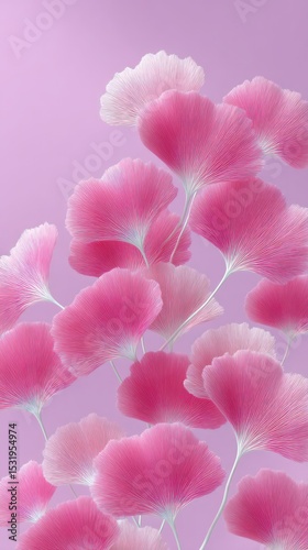 Pink and Purple Hand Drawn Floral Pattern Background