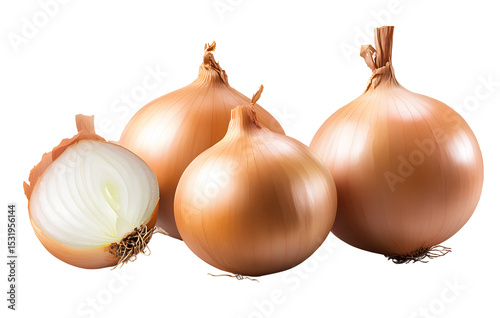 Wallpaper Mural A set of realistic photographic cutouts of onions on a transparent background Torontodigital.ca