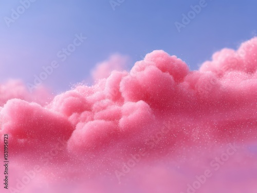 Pink Glitter Clouds Soft Dreamy Pastel Sky Background