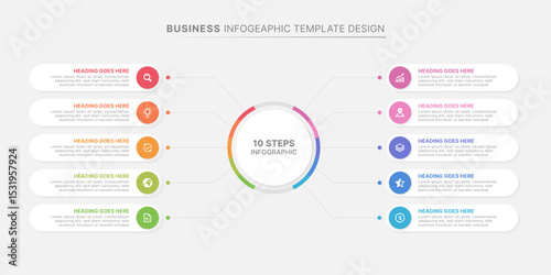 Modern Circular Cycle Infographic Design Template with 10 Data Points