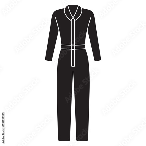 jumpsuit sketch icon silhouette vector illustration set
