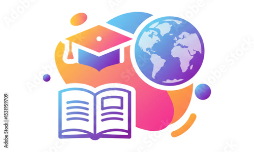 open book with globe