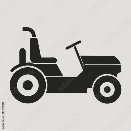 Riding Lawn Mower Silhouette Icon

