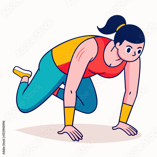 Athletic Woman in Energetic Pose. Fitness. Workout. and Sport Motivation
