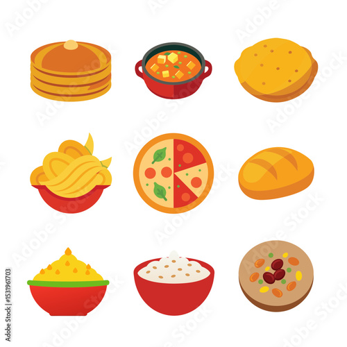 fast food icons set
