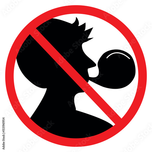 no chewing gum forbidden sign isloated on a white background