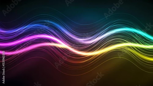 Colorful Light Waves Flowing in Dynamic Motion with Vibrant Neon Glow