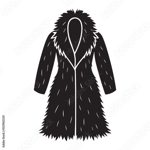 fur coat sketch icon silhouette vector illustration set of
