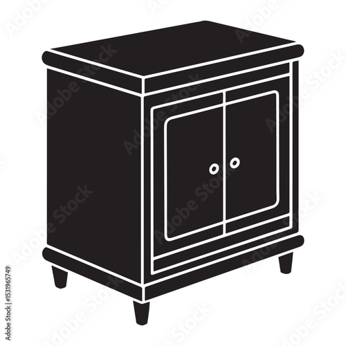  sideboard cabinet icon silhouette vector illustration
