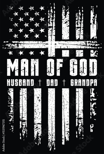 Man of God American Flag Design