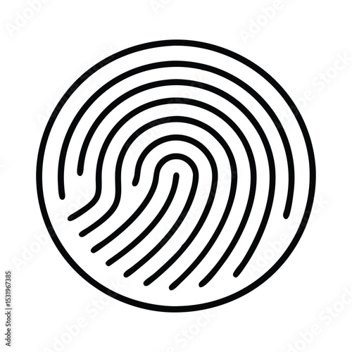 Unique Fingerprint Identity Security and Privacy Icon