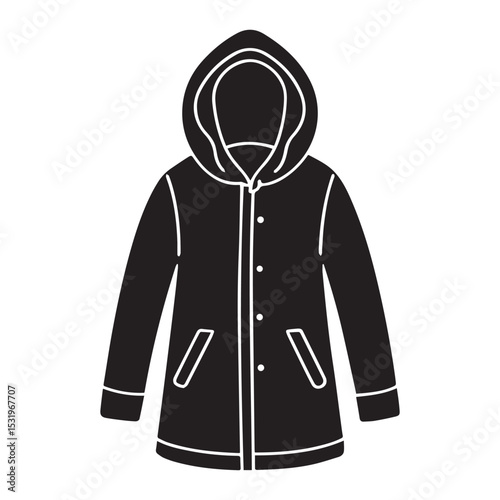parka sketch icon set silhouette vector illustration
