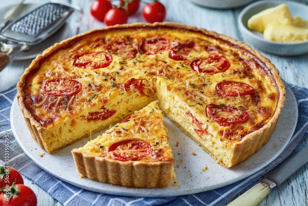 Delicious Tomato and Cheese Quiche Breakfast Treat Delicious Tomato and Cheese Quiche Breakfast Treat