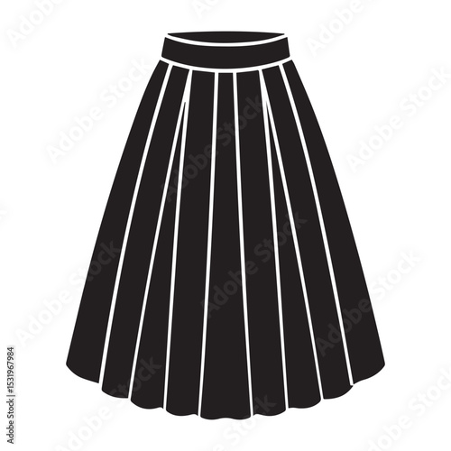 maxi skirt sketch icon set silhouette vector illustration