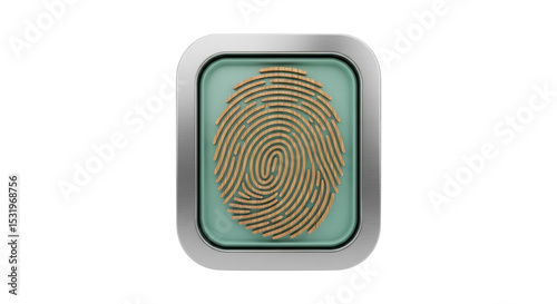 Teal button fingerprint icon