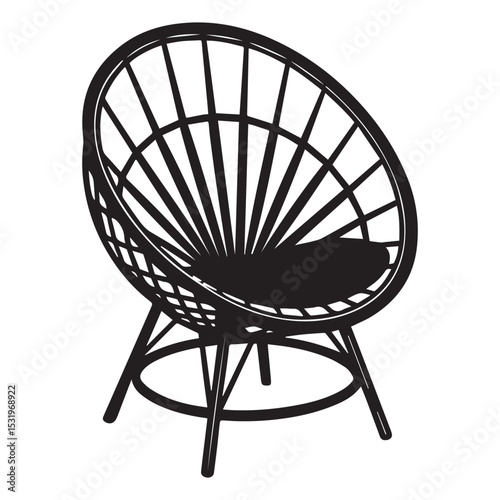old fashioned chair icon silhouette vector illustration