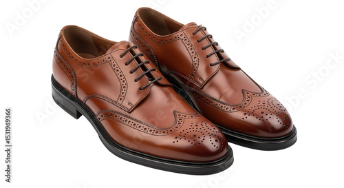Brown leather brogue shoes