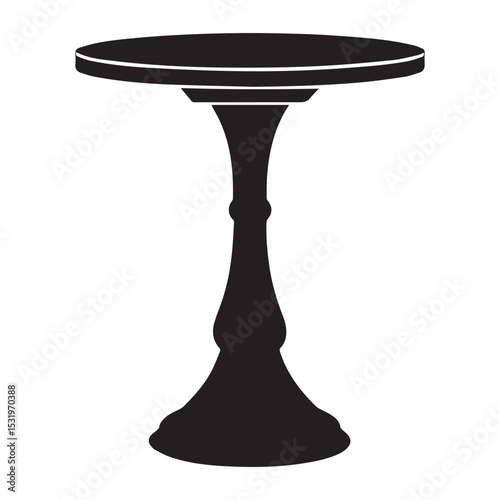 wooden table icon silhouette vector illustration isolated on white