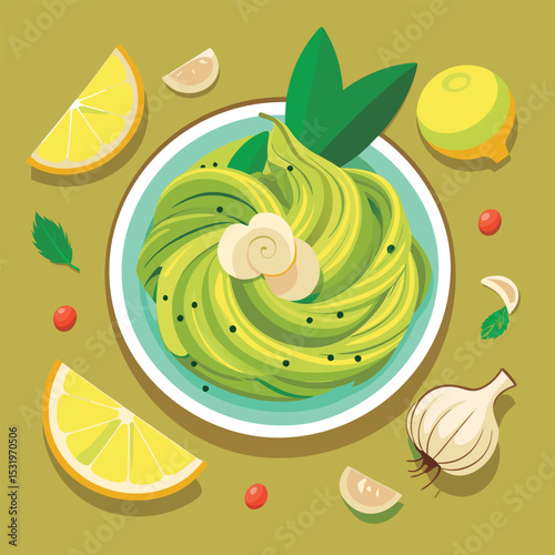 Avocado pasta dish with lemon and garlic.