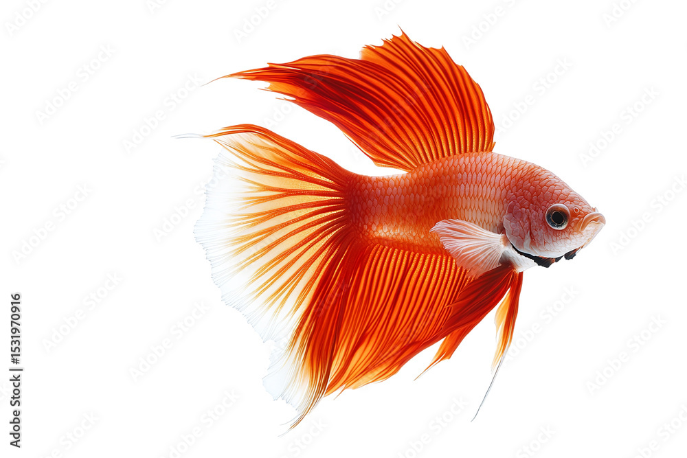 Fototapeta premium Vibrant high-resolution fish isolated on transparent background — detailed PNG cutout ideal for underwater graphic design, aquarium educational posters, seafood menu art, and creative digital