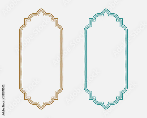 Islamic decorative tazhib frames iranian floral borders with text box areas plant element design for greeting cards and religious prints
