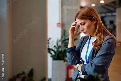 Photography Worried businesswoman thinking of her problems at work.