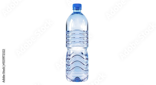 Blue plastic water bottle