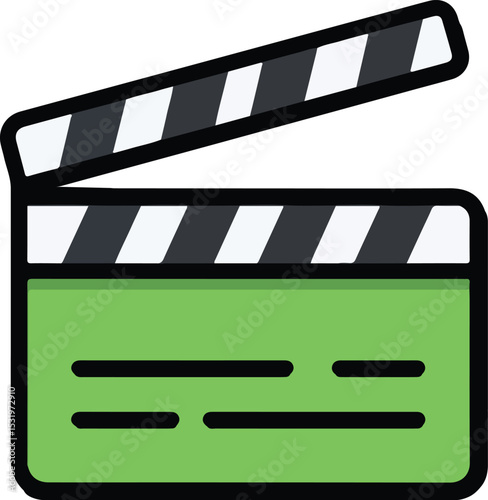 High quality photo of movie clapper board icon.