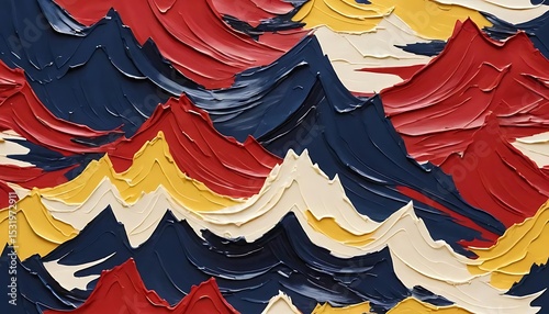Abstract Textured Paint Strokes in Red, Blue, and Yellow Hues: Creating a Dynamic and Expressive Background for Artistic and Decorative Applications