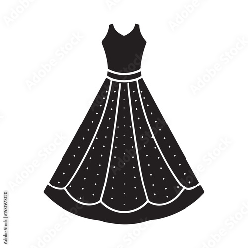  fashion dress icon silhouette vector illustration 