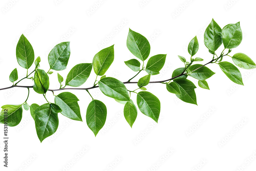 Fototapeta premium High-resolution isolated green plant leaves PNG on transparent background – versatile cutout for botanical illustrations, eco-friendly branding, and nature-inspired graphic design