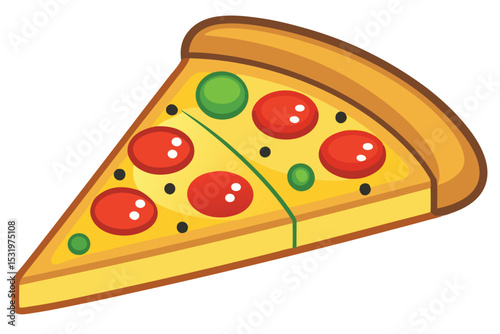 Delicious Pizza Slice A Tasty Treat of Pepperoni and Veggie Goodness