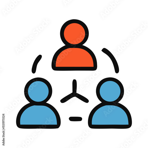 Team Connection: A colorful and minimalist illustration of a team, demonstrating effective communication and strong relationships. 