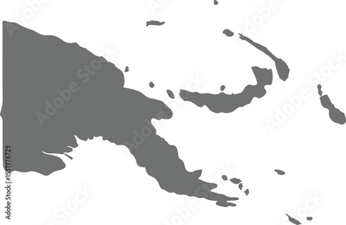 Papua new guinea silhouette design vector art illustration isolated on transparent background.