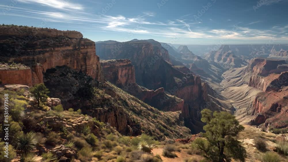 Explore breathtaking Grand Canyon landscapes from the South Rim during a stunning afternoon light Explore breathtaking Grand Canyon landscapes from the South Rim during a stunning afternoon light
