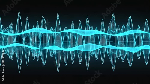 Abstract representation of sound waves in blue tones against a dark background, illustrating audio dynamics