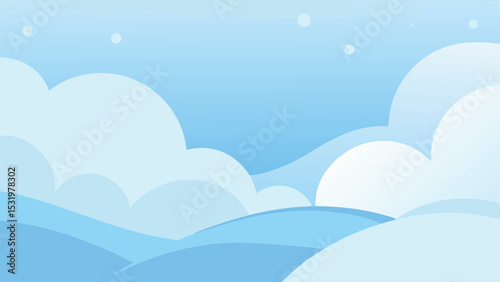 Abstract cloudscape illustration with flat design style suitable for various creative projects