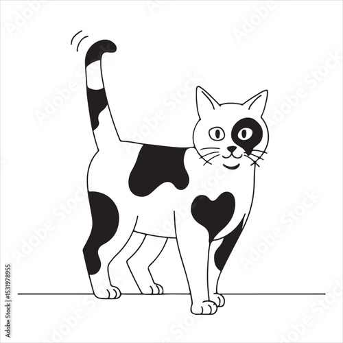 Cat silhouette breeds cat logo monogram vector