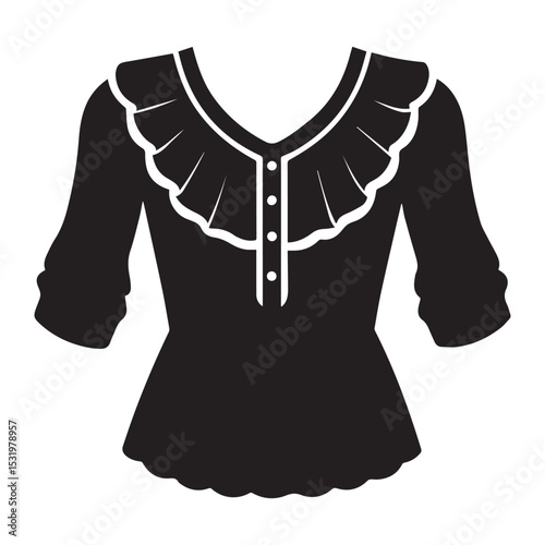 black and white dress icon silhouette vector illustration isolated on white