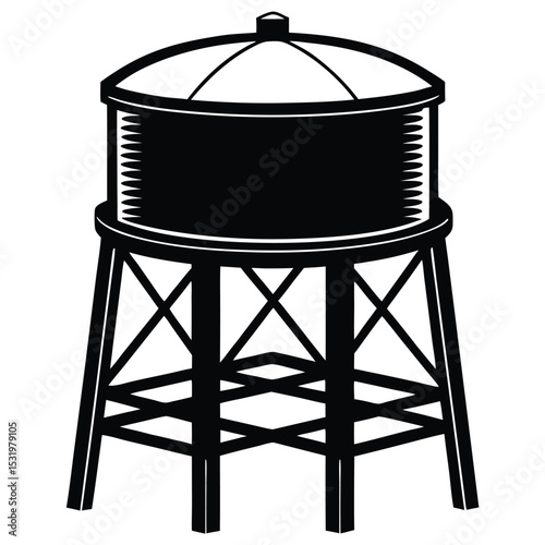 Elevated Water Tower Rural Town Icon