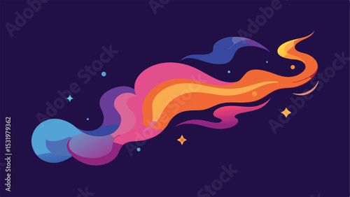 Abstract cosmic smoke art design with vivid gradient colors for creative projects